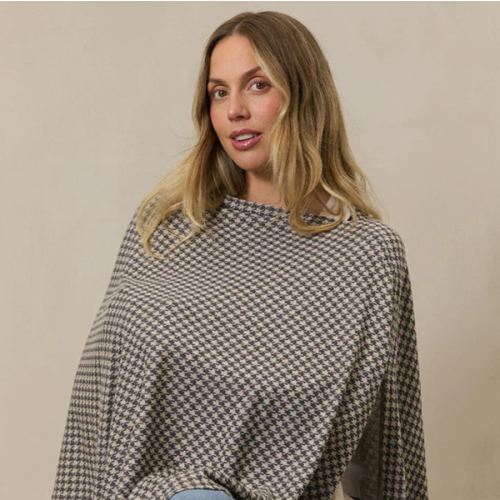 Stormy Houndstooth Nursing Cover