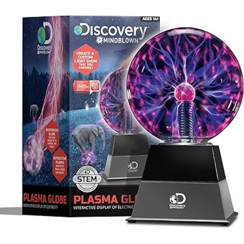 Discovery™ Plasma Globe Lamp, Touch & Sound Sensitive Lightning, Interactive Electric Plasma Ball for Hands-On STEM Learning, Plug-in Bedroom & Desktop Decorative lamp