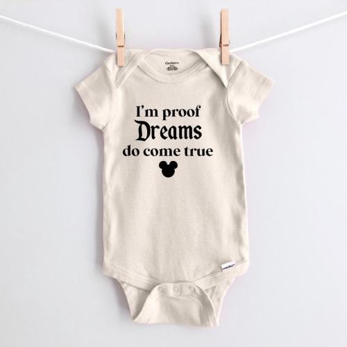 disney dreams do come true, disney bodysuit, mickey bodysuit, disney baby announcement, disney bodysuit, mickey bodysuit, disney baby gift