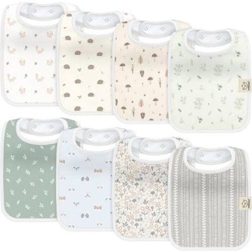 Keababies 8-pack Organic Baby Bibs For Boy, Girl, Drool Bibs, Baby Bib For Girls, Boys, Newborn Teething Bibs (prairie)