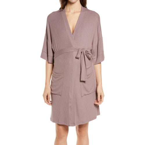 Belabumbum Anytime Maternity/Nursing Robe, Woodrose