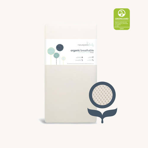Naturepedic Organic Breathable Full Crib Mattress with Washable Cover