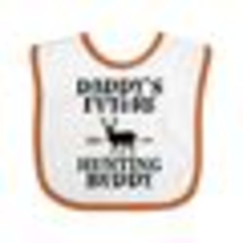 Inktastic Daddy Future Hunting Buddy Boys or Girls Baby Bib, Size:One size, White