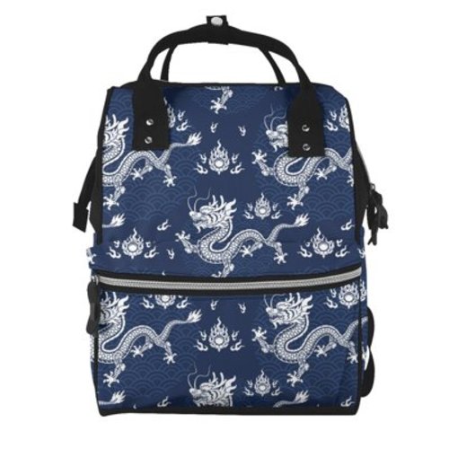 Daiia Dragon Large Capacity Baby Bag Waterproof Stylish Diaper Bag Mummy Backpack Adjustable Straps Diaper BagBaby Essentials Bag