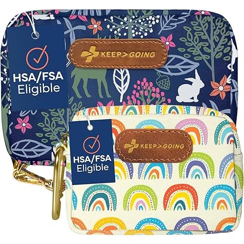 Keep Going Travel First Aid Kit Bundle of 2 Kits, First Aid Kit for Car, Home, Dorm, & Boat with Latex-Free Bandages – Travel Kit Bundle for Families