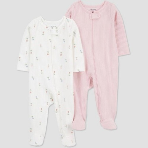 Carter's Just One You® Baby Girls' 2pk Floral Sleep N' Play - Pink/Ivory, Size: 3M