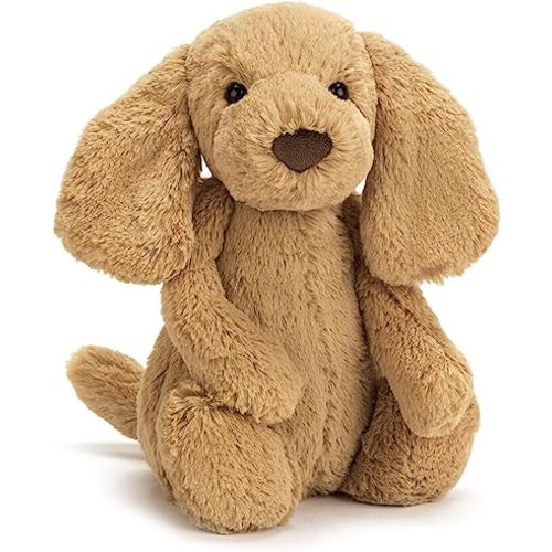 Jellycat Bashful Toffee Puppy Stuffed Animal, Medium 12 inches - Dogs and Puppies Plush Toy - Classic Children's Gift