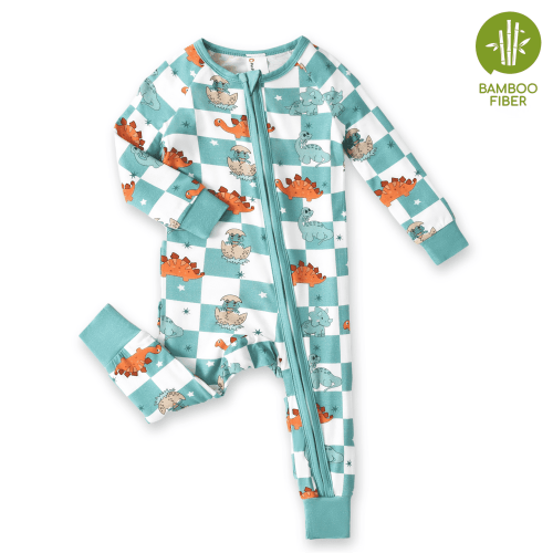 PatPat Bamboo Baby Pajamas Baby Boy Girl Pajamas Gift Snug Fit Long-Sleeved Zipper Baby Bodysuits for Newborn,3-6 Months