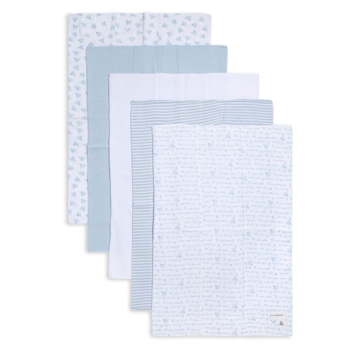 Burt's Bees Baby - 100% Organic Cotton, Extra Absorbent Unisex Baby Burp Cloths, 5-Pack