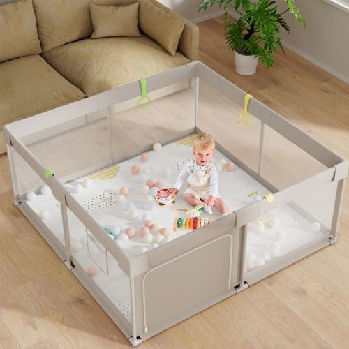 Fodoss Baby Playpen with Mat – 59x59in Safety Play Yard for Babies & Toddlers, Indoor & Outdoor Activity Center, Toddler Fence