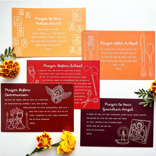 Children's Prayer Card Set (Red)