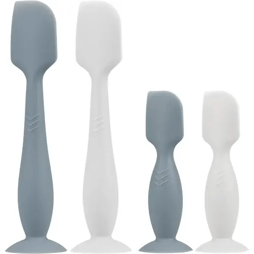 Baby Butt Paste Spatula - 4 Pack Diaper Cream Spatula Applicator Silicone Baby Butt Paste Spatula for Babies, Newborn, 2 x Large Size, 2 x Small Size (White/Cloud)