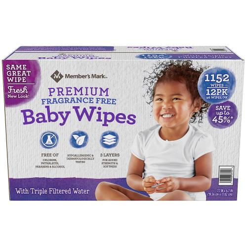 Member's Mark Premium Fragrance Free Baby Wipes (1152 ct.) - Sam's Club