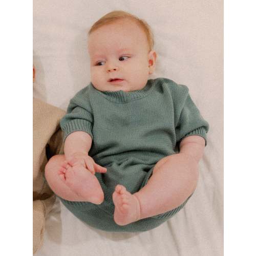 Beck Knit Romper in Teal