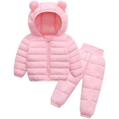 2 Piece Toddler Winter Coats and Matching Pants Lightweight Puffer Padded Jacket Clothing Set Snowsuit Ski Suit