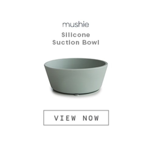mushie Silicone Suction Bowl | BPA-Free Non-Slip Design (Cambridge Blue)