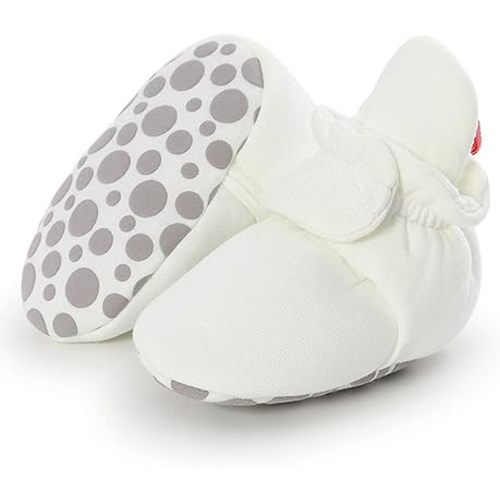Timatego Newborn Baby Boys Girls Booties Stay On Socks Non Skid Soft Sole Infant Toddler Warm Winter House Slipper Crib Shoes 0-18 Months