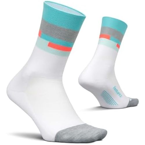 Feetures Elite Light Cushion Mini Crew Sock - Sport Sock with Targeted Compression - (1 Pair)
