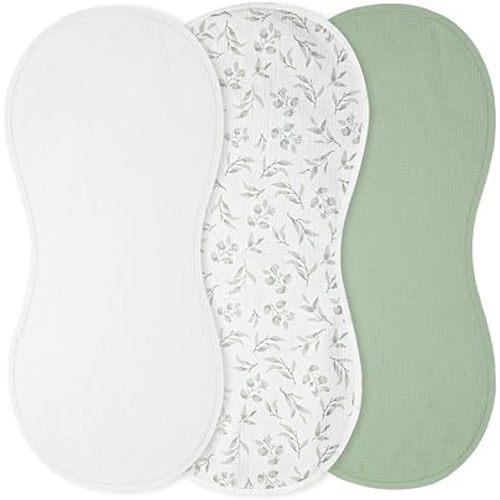 3 Pcs Changing Pad Liners Fits in Peanut Shape Changing Pad Waterproof Diaper Mats Organic Cotton Peanut Mats are Warm on a Baby's Back, Washable Reusable (Print Style,White)