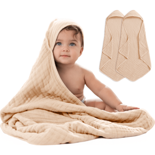 Hooded Baby Towels - 6 Layers, Pack of 2