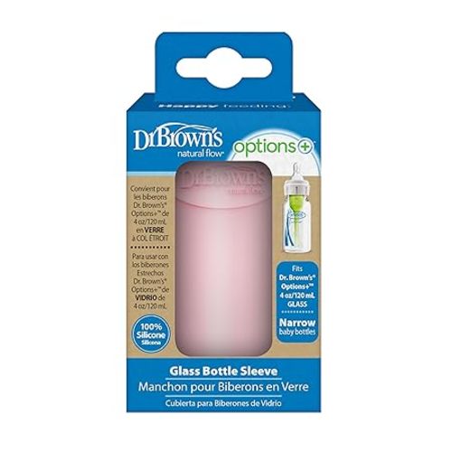 Dr. Brown's Natural Flow Options+ Glass Baby Bottle Sleeve - 4 oz, Pink
