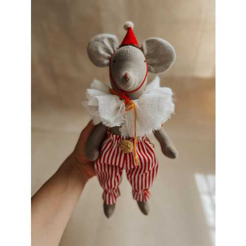 Circus mouse, Linen circus mouse toys, linen mouse, stuffed linen toy, linen toys for baby