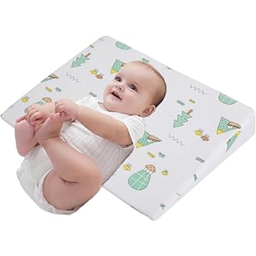 Baby Anti- Reflux Pillow Bassinet Baby Wedge Pillow, Kids Bed, Help Sleeping, Feeding, Playrooms (Forest, 50cm*38cm*10cm)
