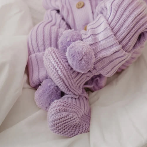 Little B's Pom Booties - Violet