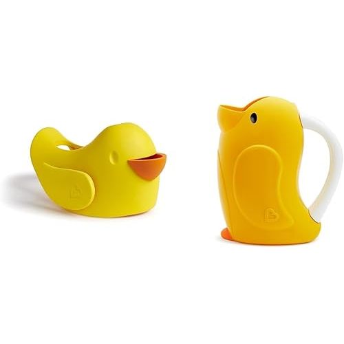 Munchkin® Beak™ Bath Spout Cover Safety Guard with Built-in Bubble Bath Dispenser, Yellow & Duckling™ Shampoo Bath Rinser, Yellow