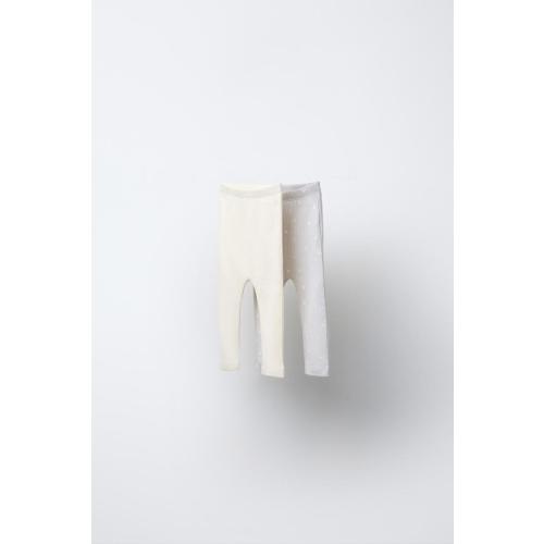 TWO PACK OF PRINTED POINTELLE LEGGINGS - Light gray | ZARA United States