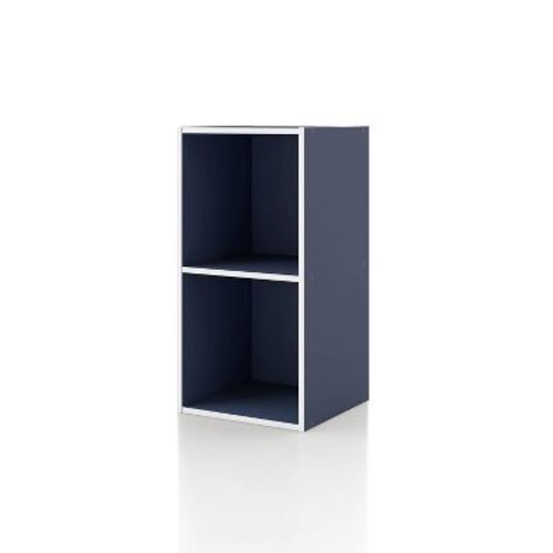 24/7 Shop At Home 23.7" Silkpath Modern 2 Cube Stackable and Modular Bookcase Blue