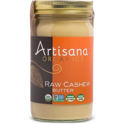 Artisana Organics Raw Cashew Butter - No Sugar Added, Vegan and Paleo Friendly, Non GMO, 14oz Jar