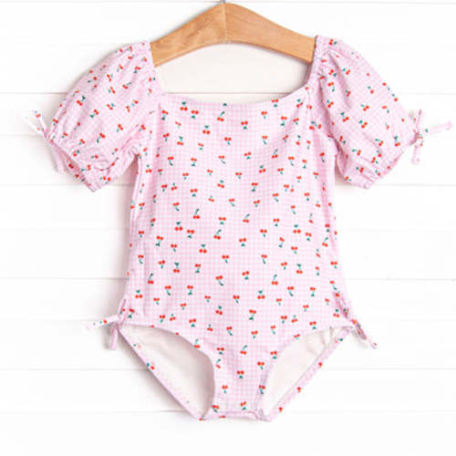 Cherry Sweet Puff Sleeve One Piece, Pink – Stitchy Fish