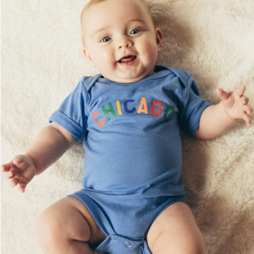 Sweet Home Chicago Onesie - Columbia Blue – Alice & Wonder
