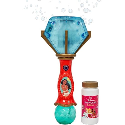Little Kids Disney Princess Moana Light and Sound Musical Bubble Wand, Includes Bubble Solution