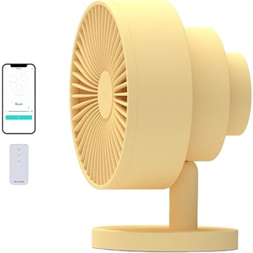 Windmill NEW to Amazon Smart Air Circulator and Fan with Remote and Wi-Fi/App - 18 dB Whisper-Quiet plus Tri-Layer Airflow - Butter Color