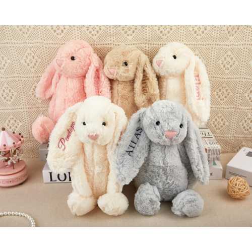 Personalized Embroidered Bunny Rabbit,Custom Monogrammed Bunny Rabbit,Bunny Soft Plush Toy,Flower Girl Gift,Baby Shower Gift,Gift for Baby