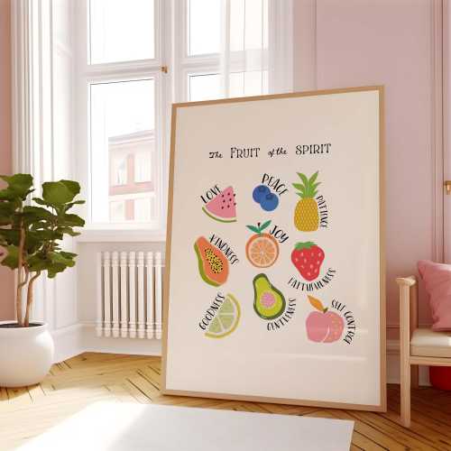 Fruit of the Spirit Art Modern Christian Art Christian Wall Art Scripture Wall Art Bible Verse Wall Art Spiritual Wall Art Digital Download