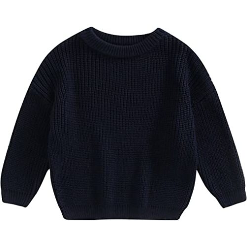 Baby Boy Knit Sweater Size Blouse Pullover Sweatshirt Warm Crewneck Long Sleeve Tops for Infant Toddler
