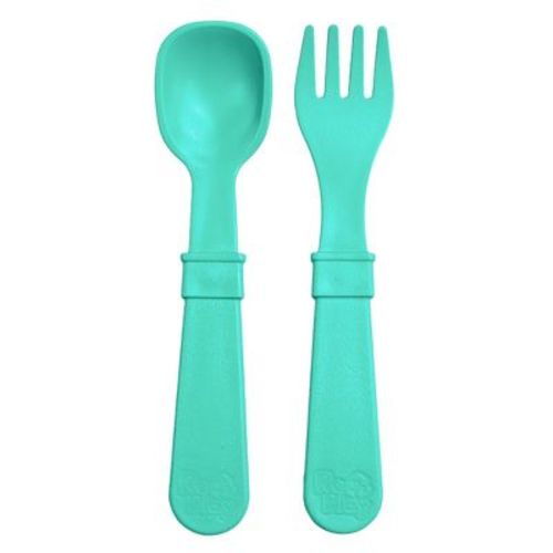 Re-play 2pc Toddler Utensil Pair - Aqua