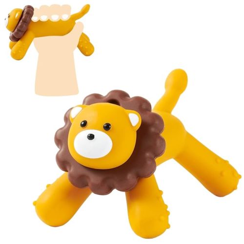 Lion Baby Teether, Silicone Baby Teething for Baby 0-6, 6-12 Months,Shower Gifts,Easy to Hold,BPA-Free
