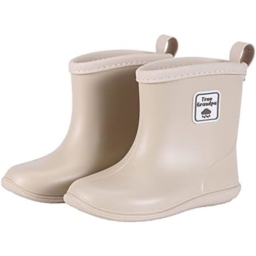Tree Grandpa Toddler Rain Boots Baby Kids Easy-on Rain shoes Children Waterproof Shoes for Boys Girls(1-6 Years)