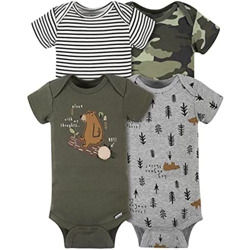 Gerber Baby-Boys 4-Pack Short Sleeve Onesies Bodysuits