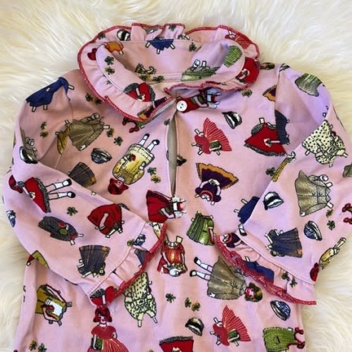 NWT Paper doll print high quality cotton onesie