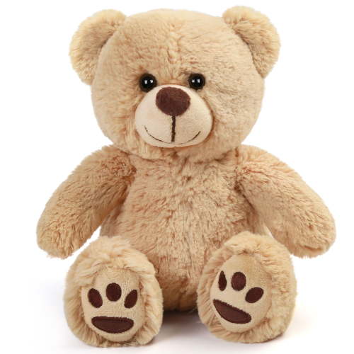 LotFancy Teddy Bear Stuffed Animals, Soft Plush Bear with Footprints, 10 in Plush Toy Gifts for Kids Girls