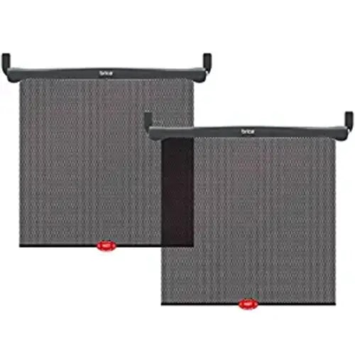 Munchkin® Brica® Sun Safety™ Car Window Roller Shade with White Hot® Heat Alert, 2 Pack, Black