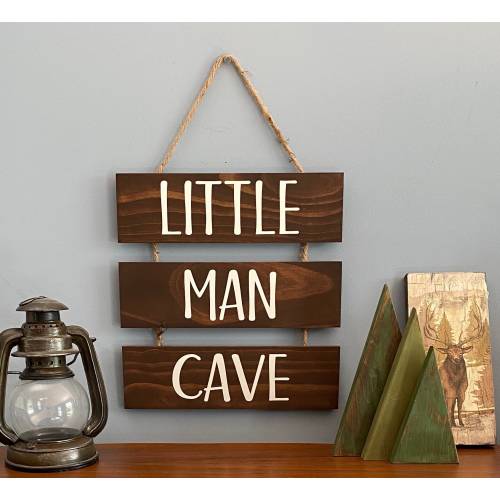 Little Man Cave Sign with Rope
