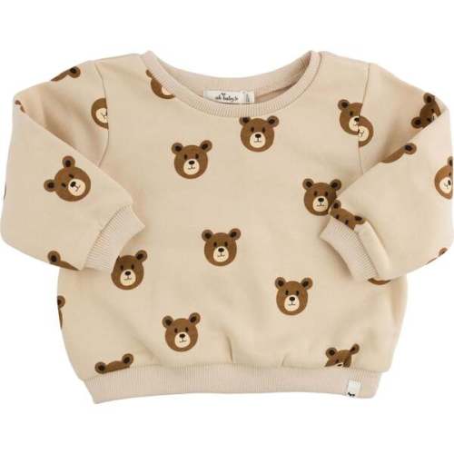 Teddy Bear Face Print Brooklyn Boxy, Biscotti - Oh Baby! | Maisonette