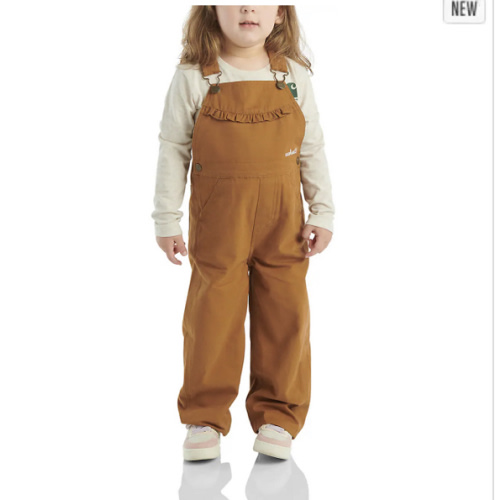 Girls' Long-Sleeve Canvas Ruffle Front Overall (Infant/Toddler) | 12M | Carhartt