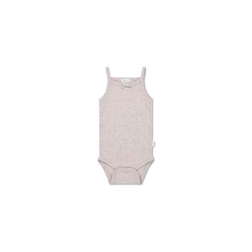 Organic Cotton Fine Rib Singlet Bodysuit - Lavender Fleck